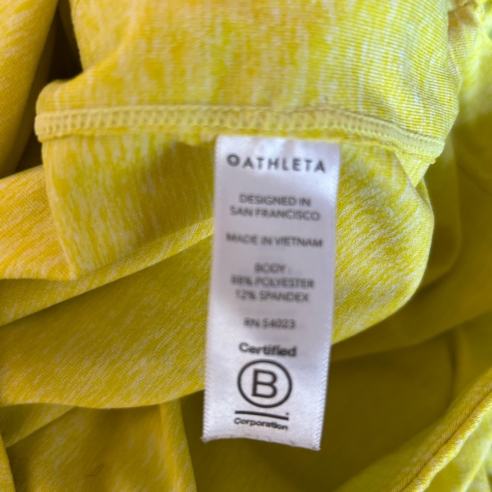 Yellow T-shirt Top Athleta xs - Picture 2 of 5